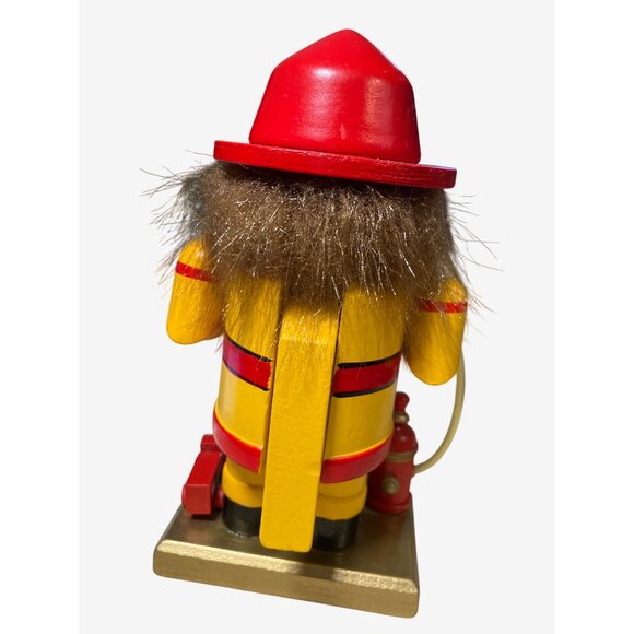 Wooden Fireman Nutcracker with Hose Fire Extinguisher and toy Fire Truck - Picture 5 of 10